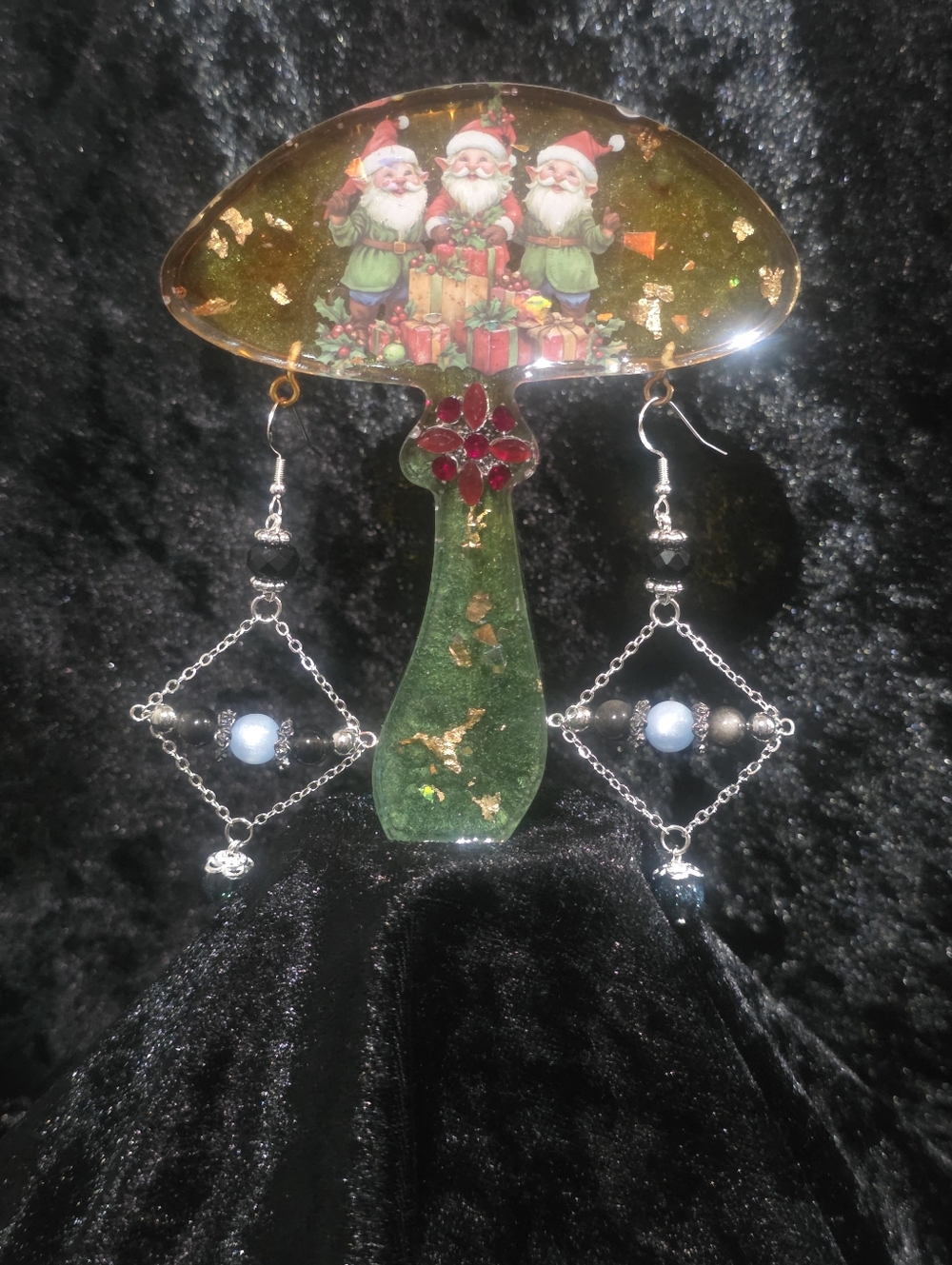 Hand Crafted Silver Dangle Earrings with Light Blue Beads